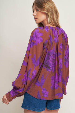 VIOLET DREAM WOVEN PEASANT TOP - Glamourous Grace