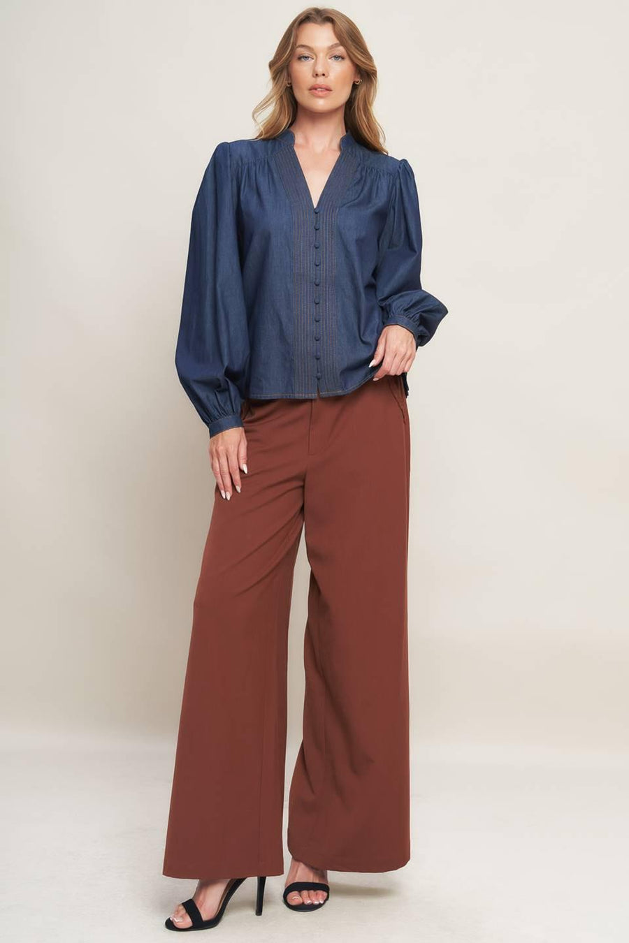 STITCH STORY LIGHTWEIGHT DENIM TOP - Glamourous Grace