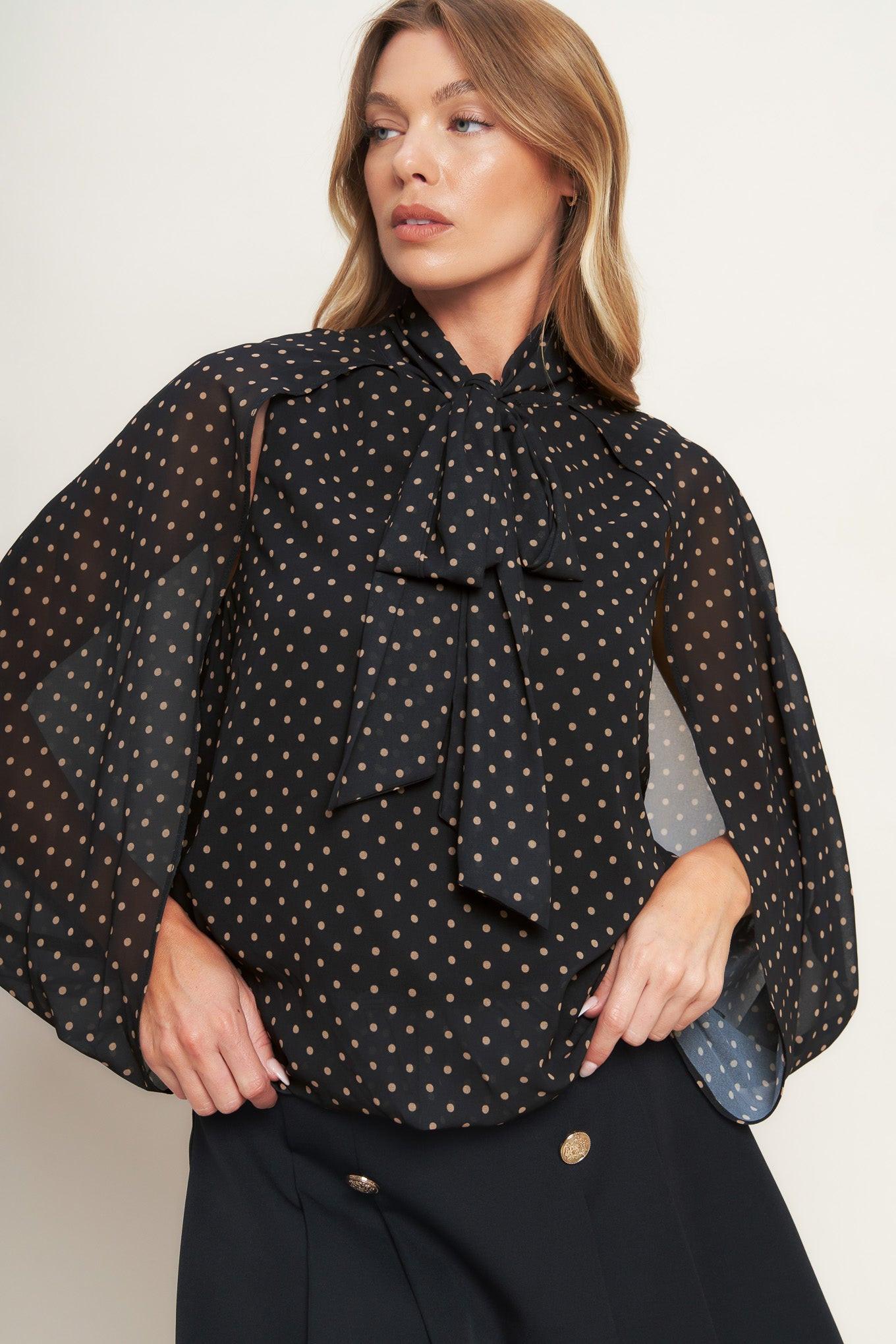 MIDNIGHT DOT CHIC WOVEN TOP - Glamourous Grace