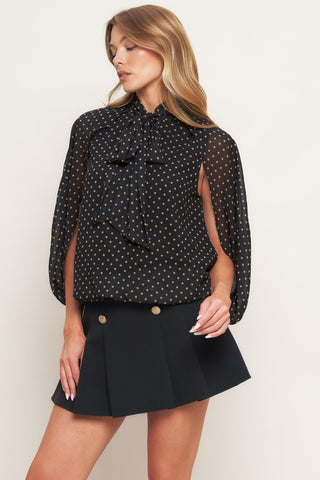 MIDNIGHT DOT CHIC WOVEN TOP - Glamourous Grace