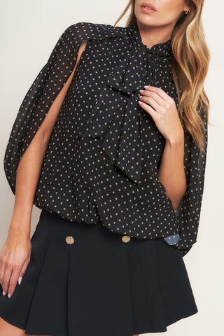 MIDNIGHT DOT CHIC WOVEN TOP - Glamourous Grace