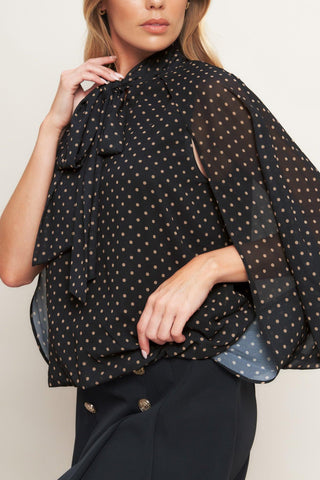 MIDNIGHT DOT CHIC WOVEN TOP - Glamourous Grace