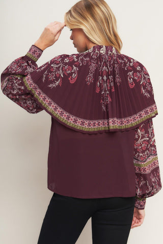AZTEC CHERRY WOVEN TOP - Glamourous Grace
