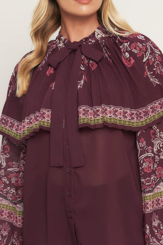 AZTEC CHERRY WOVEN TOP - Glamourous Grace
