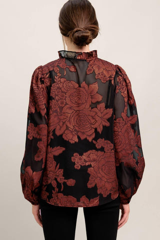 JUST DARK ENOUGH TO FEEL SPECIAL WOVEN TOP