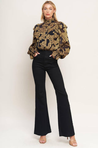 SHADOW GLINT WOVEN TOP - Glamourous Grace