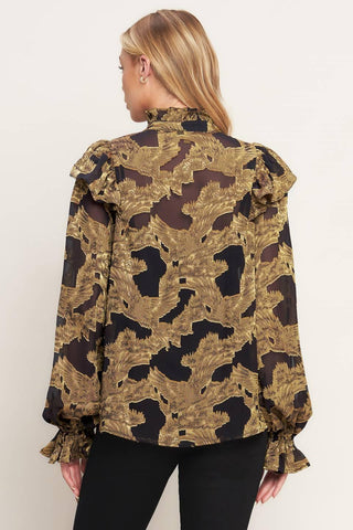 SHADOW GLINT WOVEN TOP - Glamourous Grace
