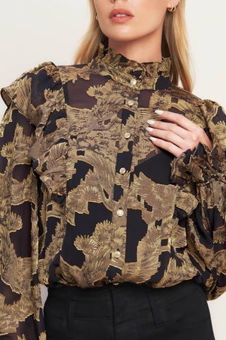 SHADOW GLINT WOVEN TOP - Glamourous Grace