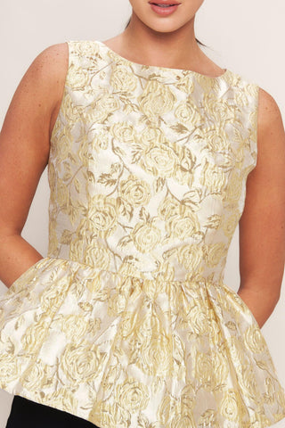 CANDLELIGHT BLOOM JACQUARD WOVEN TOP - Glamourous Grace