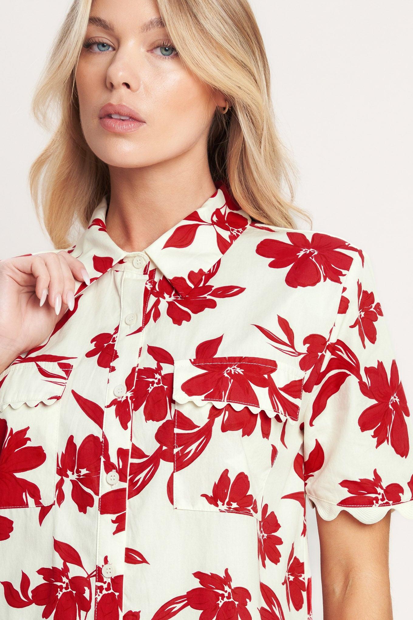 FLORAL KISS WOVEN TOP - Glamourous Grace