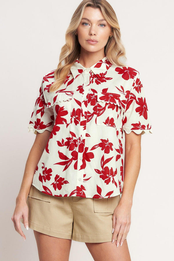 FLORAL KISS WOVEN TOP - Glamourous Grace
