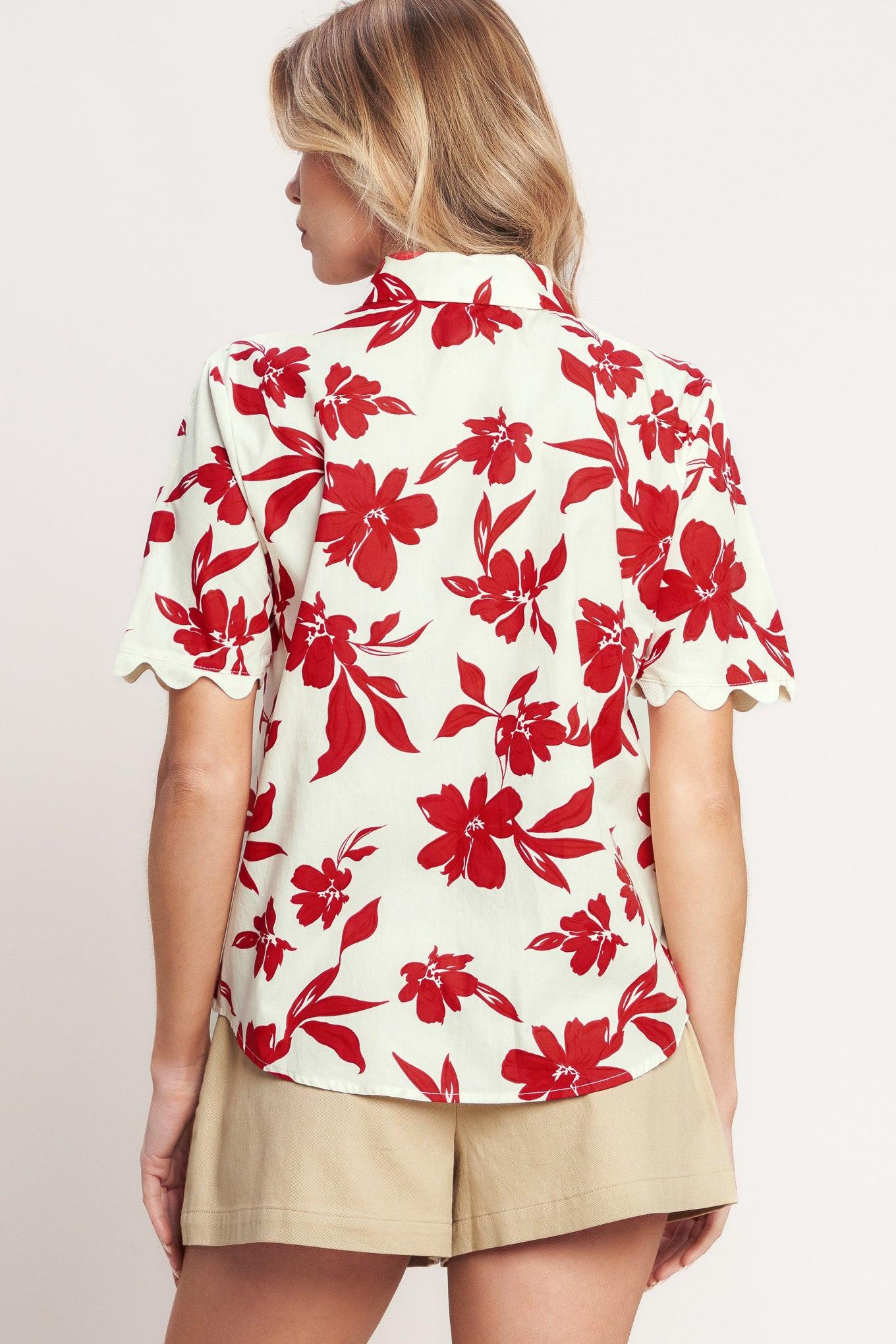 FLORAL KISS WOVEN TOP - Glamourous Grace