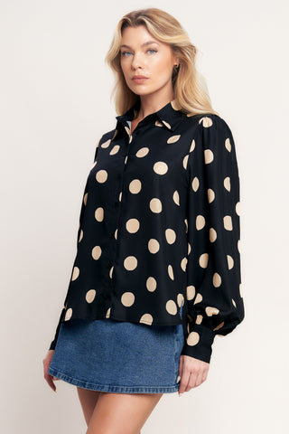 URBAN CIRCLES WOVEN TOP - Glamourous Grace