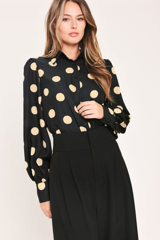 URBAN CIRCLES WOVEN TOP - Glamourous Grace