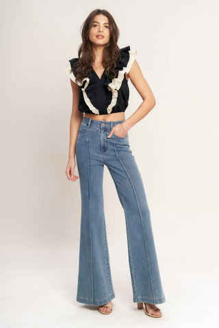 GALLERY CONTRAST WOVEN CROP TOP - Glamourous Grace