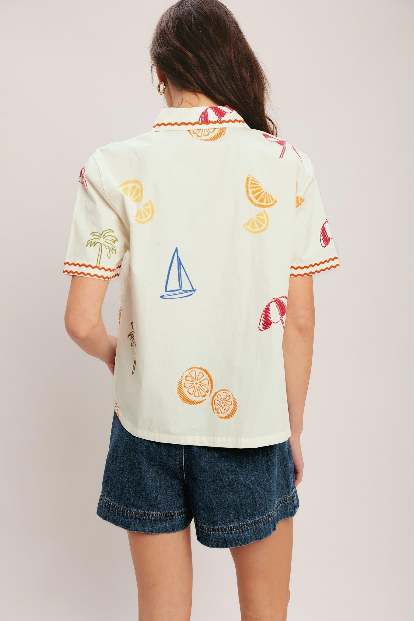 BEACH DAY CITRUS WOVEN TOP - Glamourous Grace