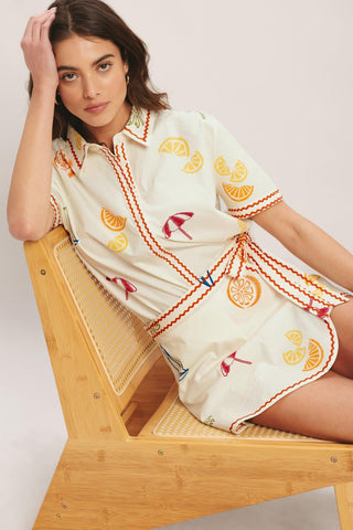 BEACH DAY CITRUS WOVEN TOP - Glamourous Grace