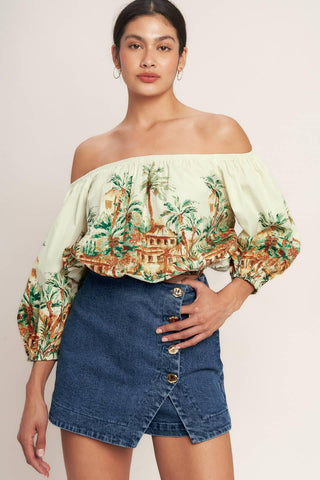 ISLAND TIME ONLY WOVEN CROP TOP - Glamourous Grace