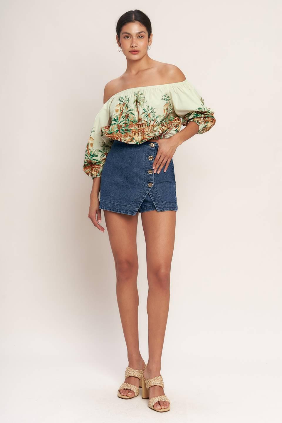 ISLAND TIME ONLY WOVEN CROP TOP - Glamourous Grace