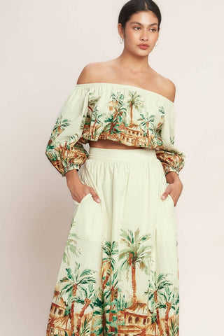 ISLAND TIME ONLY WOVEN CROP TOP - Glamourous Grace