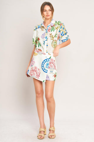 SUMMER PORCELAIN WOVEN TOP - Glamourous Grace