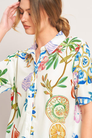 SUMMER PORCELAIN WOVEN TOP - Glamourous Grace