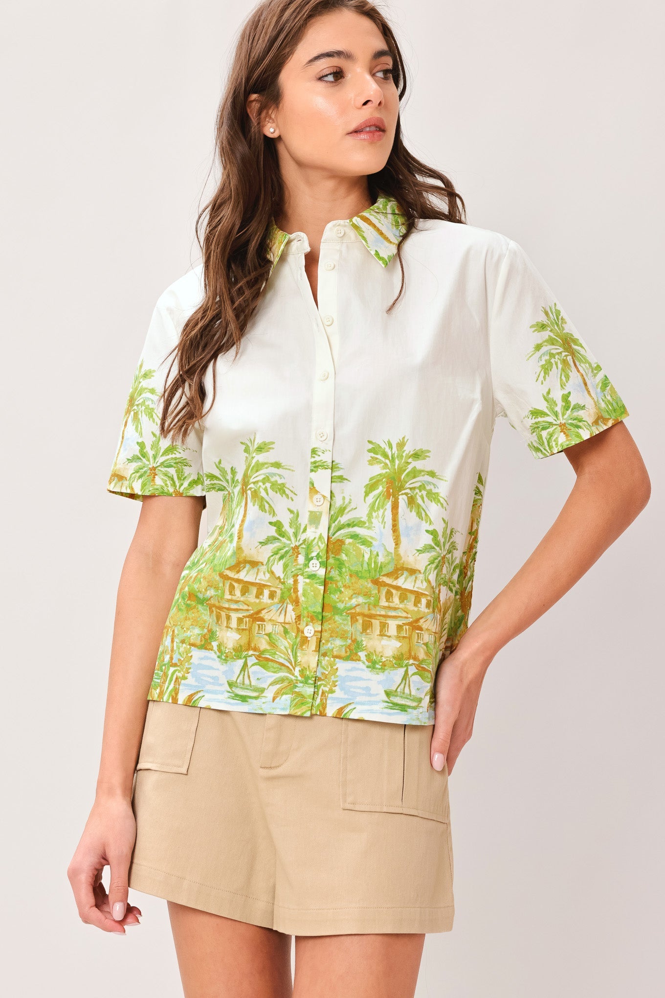 PALM CURRENT WOVEN TOP - Glamourous Grace