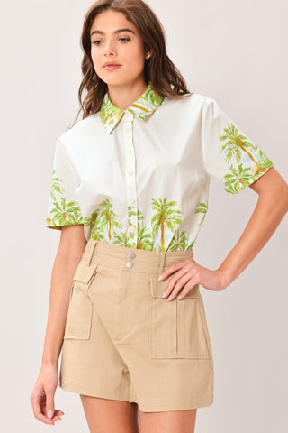 PALM CURRENT WOVEN TOP - Glamourous Grace