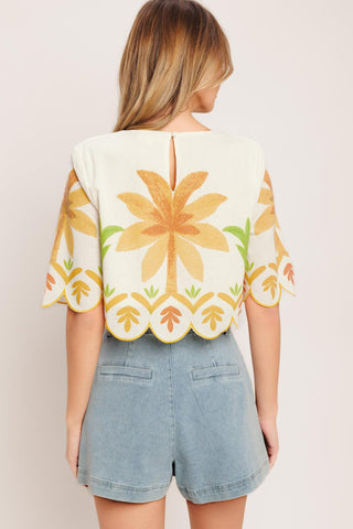 VINTAGE ISLAND WOVEN CROP TOP
