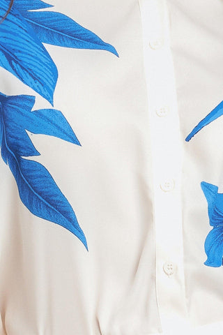 ASYMMETRICAL BOTANICAL WOVEN SHIRT - Glamourous Grace