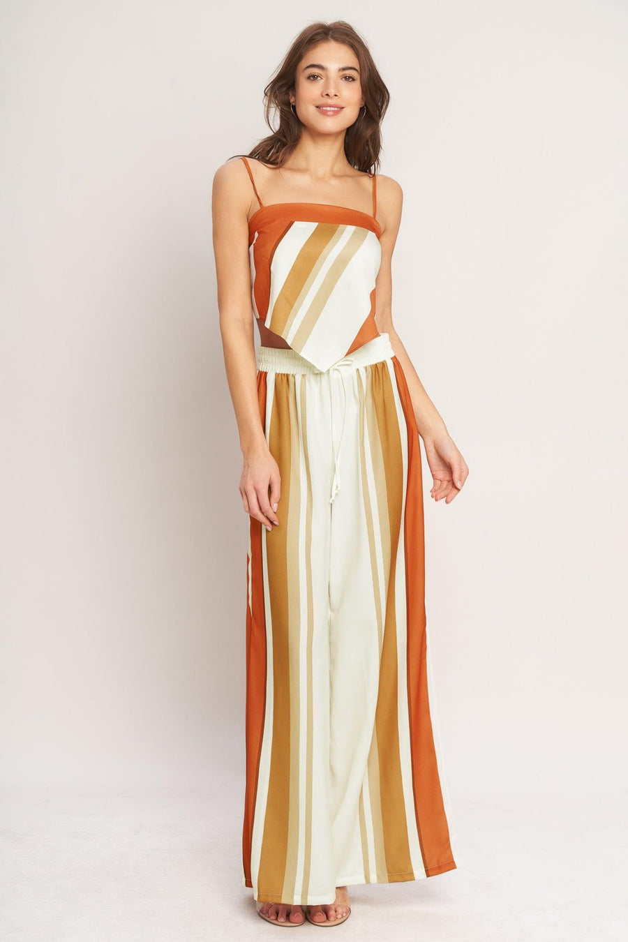GOLDEN HORIZON WOVEN SCARF TOP - Glamourous Grace