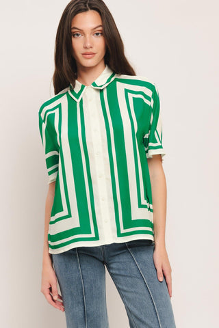 RIVIERA STRIPE WOVEN TOP - Glamourous Grace