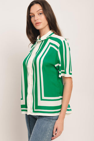 RIVIERA STRIPE WOVEN TOP - Glamourous Grace
