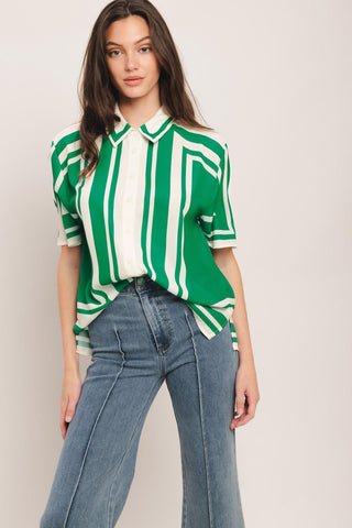 RIVIERA STRIPE WOVEN TOP - Glamourous Grace