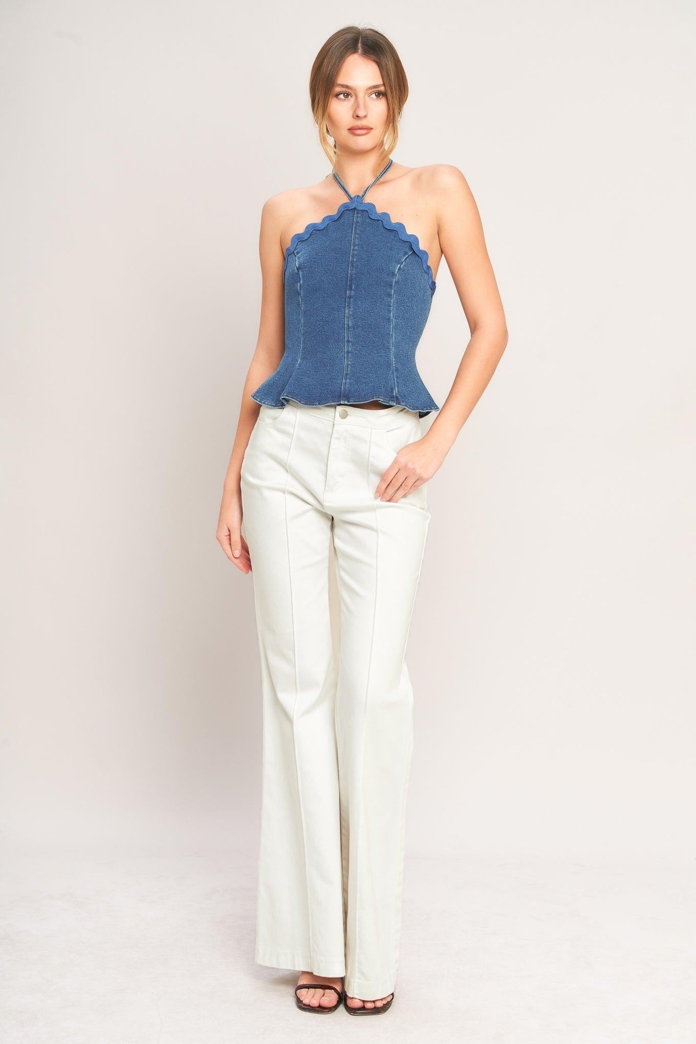 SUNNY DAY DENIM TOP - Glamourous Grace