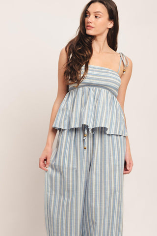 COASTAL DAY STRIP WOVEN TOP - Glamourous Grace