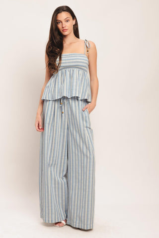 COASTAL DAY STRIP WOVEN TOP - Glamourous Grace