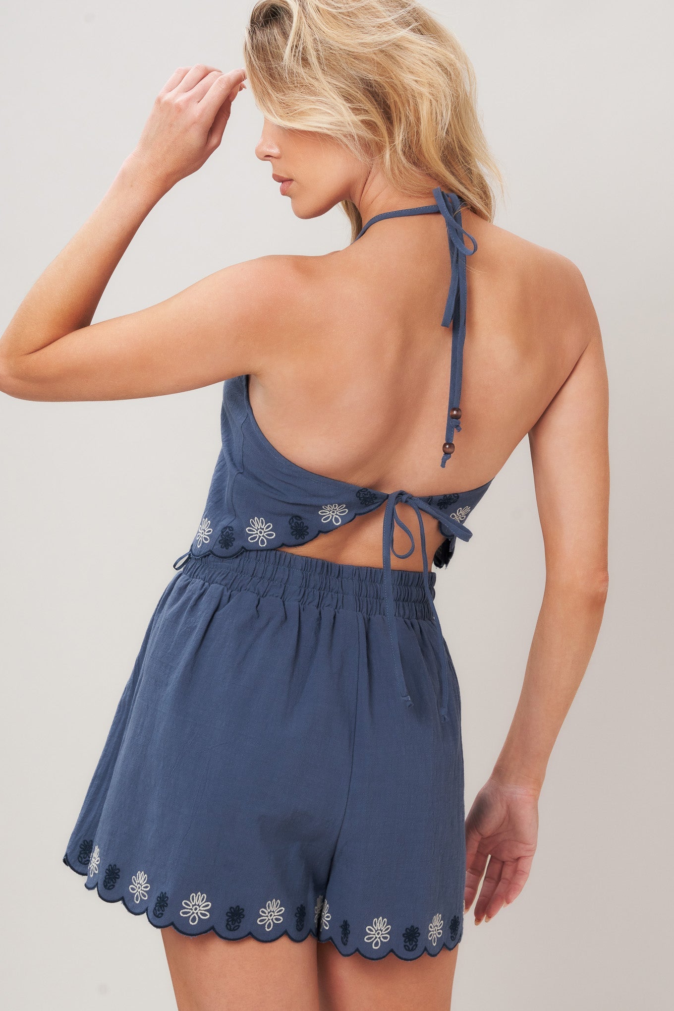 MOONLIT FLORA WOVEN SCARF TOP AND SHORT SET - Glamourous Grace