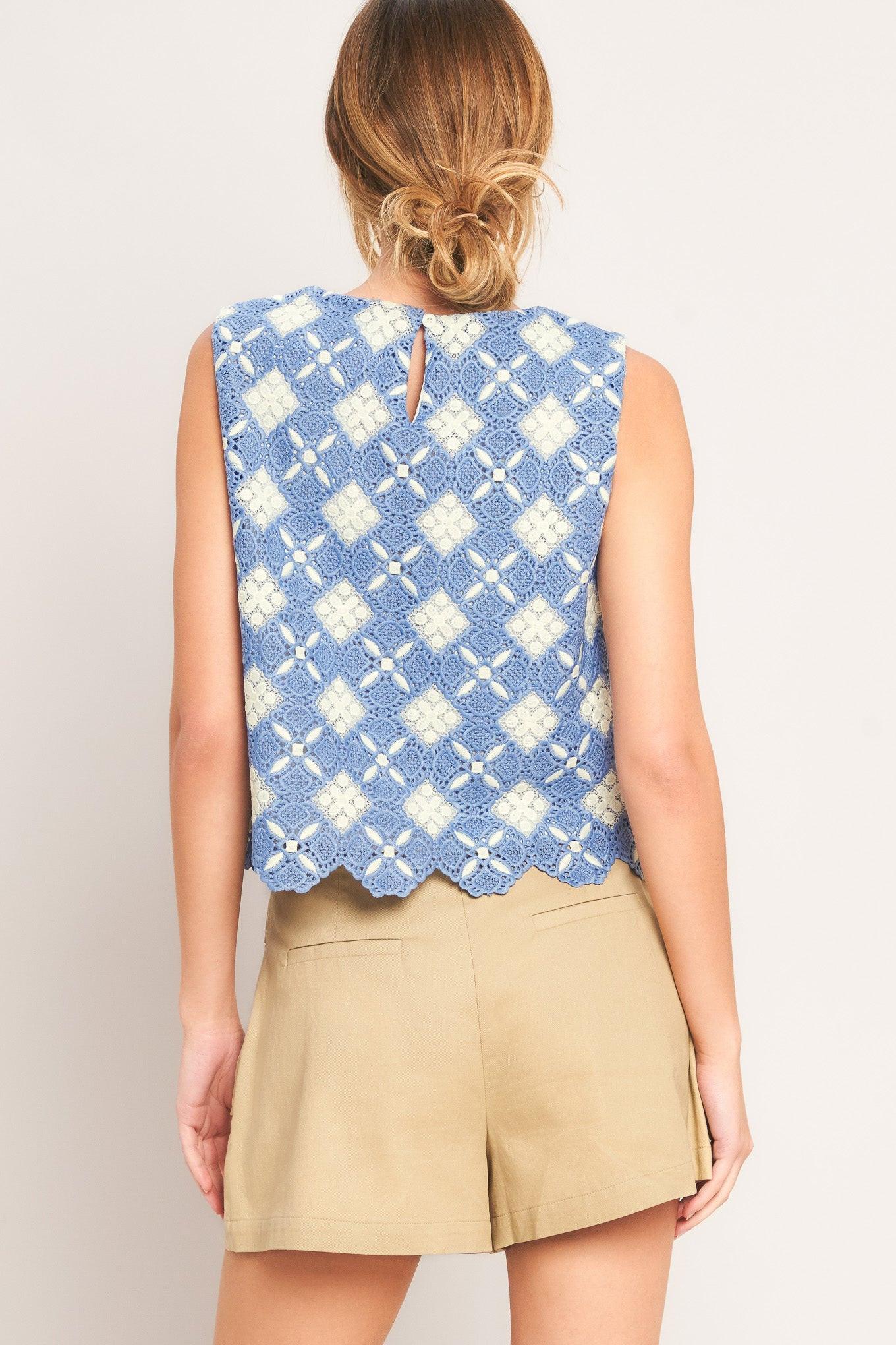 COASTAL WOVEN LACE TOP - Glamourous Grace