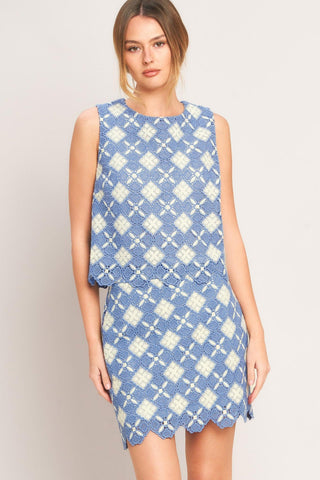 COASTAL WOVEN LACE TOP - Glamourous Grace