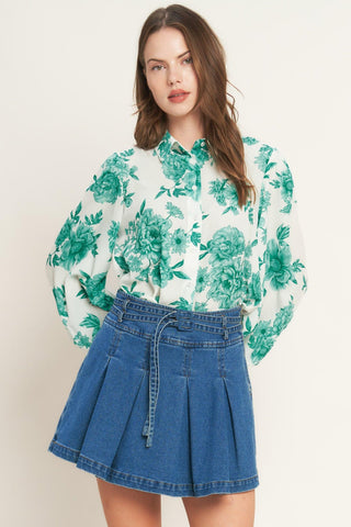 BOTANICAL POP WOVEN TOP - Glamourous Grace
