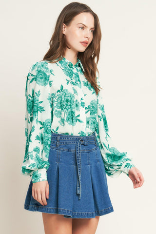 BOTANICAL POP WOVEN TOP - Glamourous Grace