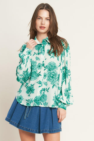 BOTANICAL POP WOVEN TOP - Glamourous Grace