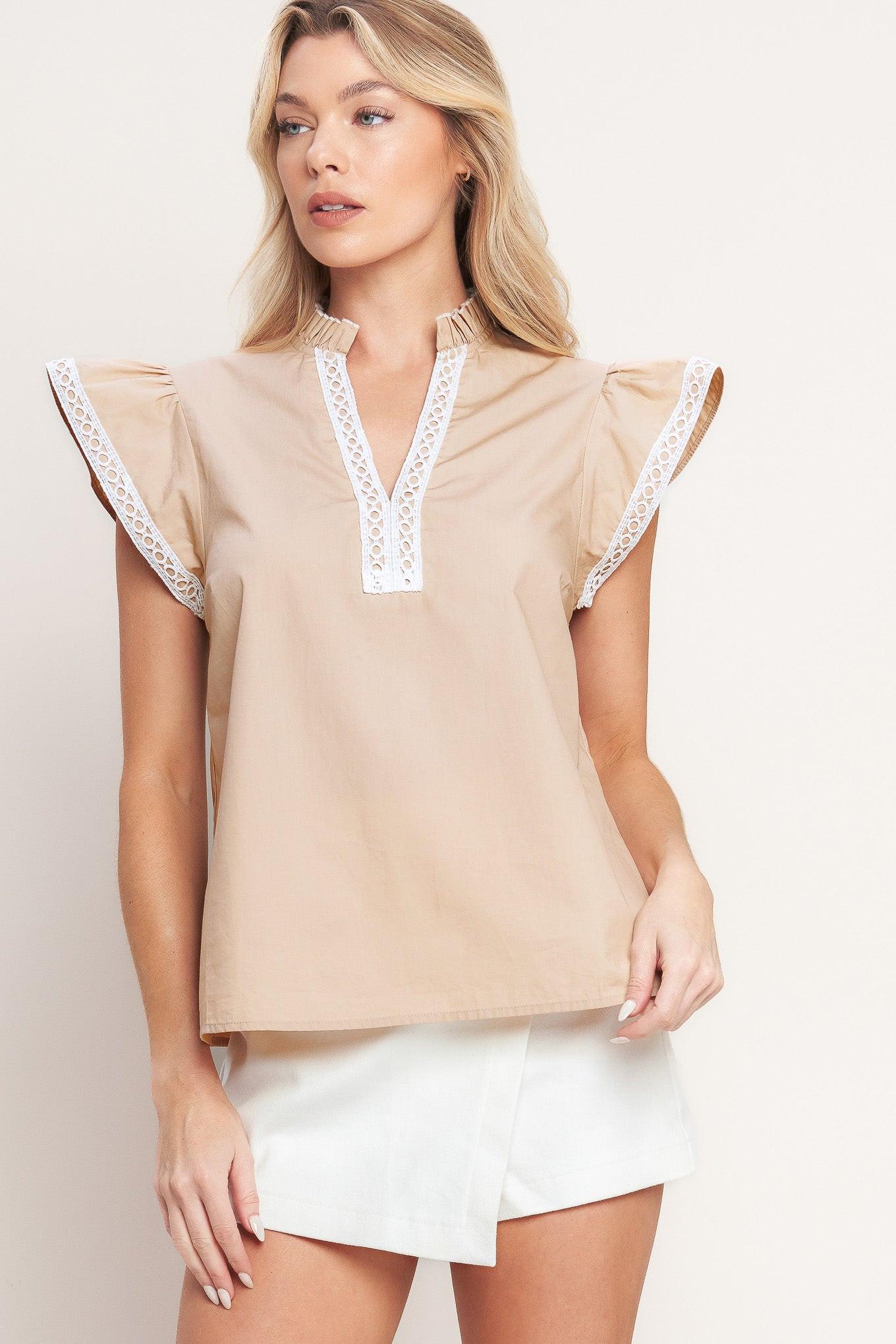 EASY TO ADMIRE WOVEN TOP - Glamourous Grace