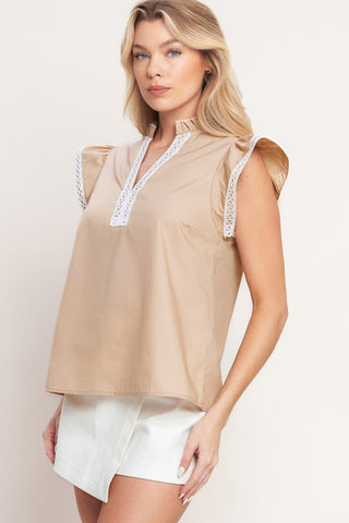EASY TO ADMIRE WOVEN TOP - Glamourous Grace
