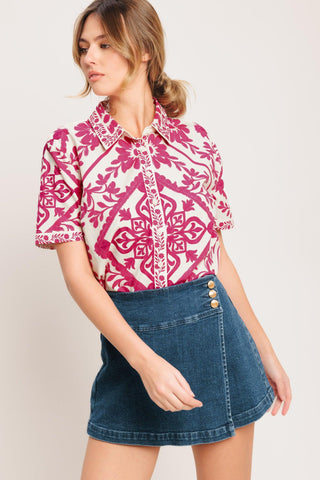 WEEKDAY WRAP WOVEN TOP - Glamourous Grace