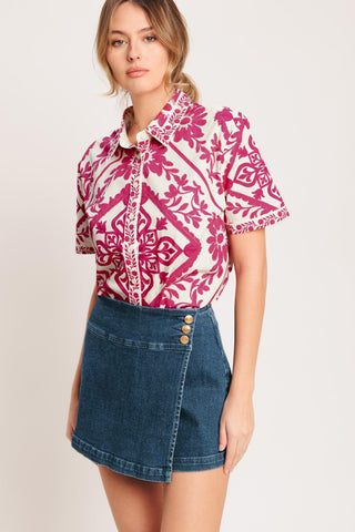 WEEKDAY WRAP WOVEN TOP - Glamourous Grace
