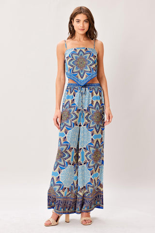 AZURE MANDALA WOVEN SCARF TOP AND PANT SET - Glamourous Grace