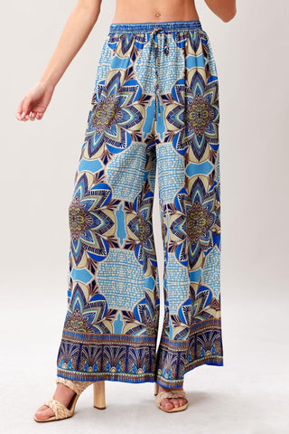 AZURE MANDALA WOVEN SCARF TOP AND PANT SET - Glamourous Grace