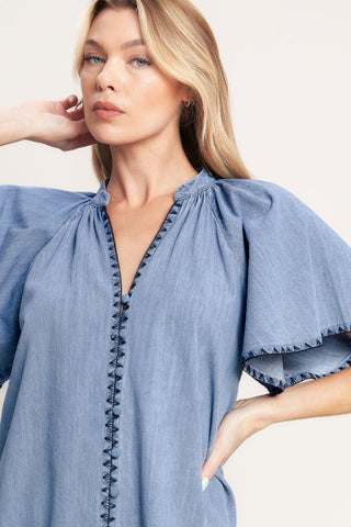 WEEKEND WANDERER WOVEN TOP